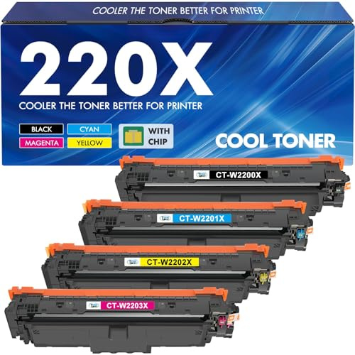 220X 220A MFP 4302dw 4302fdw Toner für HP 220X Toner (4Pack , Mit Chip) | Kompatibel für Color LaserJet Pro MFP 4202dw 4302dw 4202dn 4302fdn (W2200X W2201X W2202X W2203X, Schwarz Cyan Gelb Magenta)