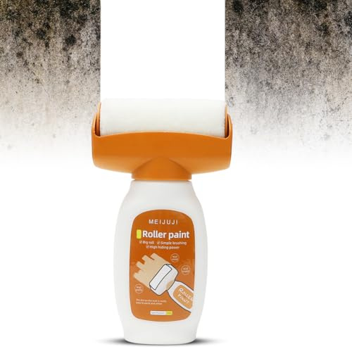 Wandfarbe weißer Roller, 500g Wandreparaturrolle, Wandfarbe Ausbessern Weiß, Ausbesserungsfarbe Weiss Roller mit Wandreparaturpast, Wandreparatur RollbüRste für Wandkratzer Graffiti Flecken Risse