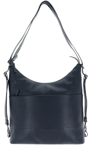 Leonhard Heyden Leder Schultertasche Umhängetasche mit Laptopfach Hamburg Hobo Bag/Rucksack 7084 Marineblau dunkelblau