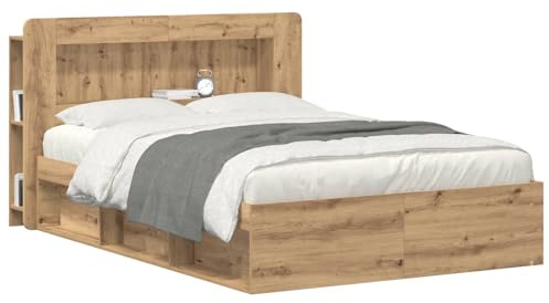 vidaXL Kopfteil-Schrank mit Speicher Artisan-Eiche Holzwerkstoff, Organisationsschrank fürs Schlafzimmer, vielseitiger Kopfhörer, stylische Ergänzung, haltbare Aufbewahrung