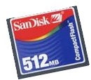 SanDisk Carte CompactFlash (CF) Carte Mémoire Flash 512 Mo