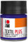 Marabu 17150005051 - Textil Plus violett dunkel 50 ml, volldeckende Stoffmalfarbe für dunkle Stoffe, geeignet für Stoffmalerei und Stoffdruck, nach Fixierung waschbeständig bis 40 °C