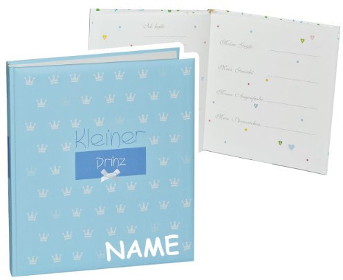 alles-meine.de GmbH Fotoalbum Baby erste Fotos - Kleiner Prinz - incl. Name - Gebunden zum Einkleben blanko - groß für bis zu 312 Bilder - Fotobuch/Photoalbum/Babyalbum/ALB..