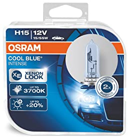 Osram 64176CBI COOL BLUE INTENSE H15 Halogen, Scheinwerferlampe, 12V, Faltschachtel, 1 Stück