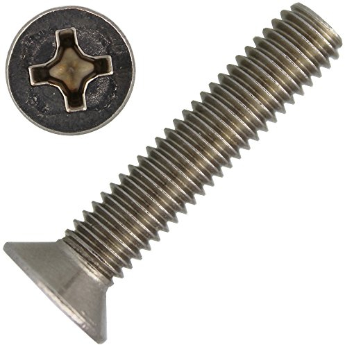 10 Stück Senkkopfschrauben M6 X 25 mit Kreuzschlitz H DIN 965 Edelstahl A2