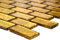 Glasmosaik Brick Crystal uni gold Struktur Transluzent Transparent 3D, Mosaikstein Format: 23x48x4 mm, Bogengröße: 300x300 mm, 1 Bogen/Matte