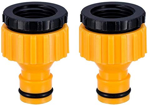 TOPWAYS® Conector de Grifo a Manguera de Plástico, 3/4 Pulgadas y 1/2 Pulgada BSP Dos en Uno 2in1 Plástico Adaptador de Grifo roscado Exterior Conector de Manguera Graden Tap Connector 2 Pieza
