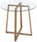EGGREE Mesa de Cristal Redonda Mesa de Comedor Nordica Moderna, Patas de Metal Acabado de Roble, 80 x 75 cm