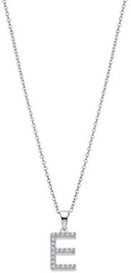 LOTUS SILVER Collier Trendy LP1958-1/E Lettre E, Taille Unique, Métal, Pas de gemme