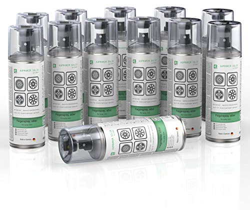 AUPROTEC Lackspray AUPRORIM SOLID Felgensilber Sprühlack Felgenspray Auto Lack Spray Silber 12x 400ml