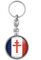 BADGMANIA Porte Clés Métal 2 faces Drapeau France Libre Croix de Lorraine Résistance CDG Logo 33mm