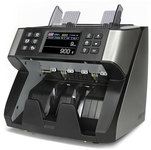 Khippus PRO-5500 Money Counter Machine, Professional Cash Counting, Counts Value of Sorted Bills, Counterfeit Bill Detector UV/IR/MG/MT/DD/HLF/CHN.