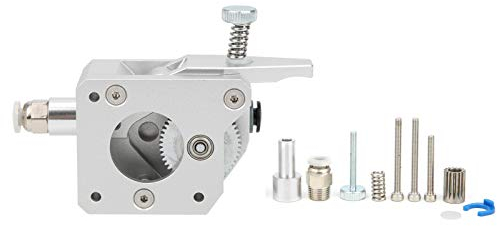 Für 3D-Druckerzubehör Upgrade Dual Drive Gear Extruder Vollmetallgehäuse 1,75 mm Verbrauchsmaterial für 3D-Drucker (Silber)(Right hand)