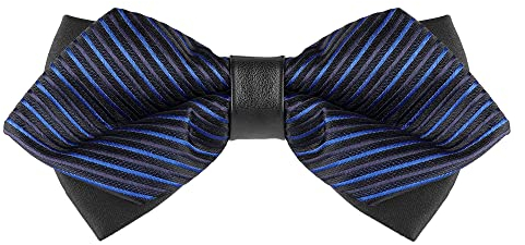 Allegra K Herren Streifen Vorgebundene Party Hochzeit Bowties Fliegen Blau 6 x 12 cm