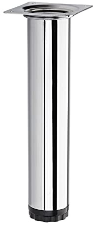SOTECH Möbelfuß Bravo Höhe 200 mm + 10 mm Ø 40 mm Chrom höhenverstellbar | Schrankbein aus Stahl Stützfuß belastbar bis 50 kg von SOTECH