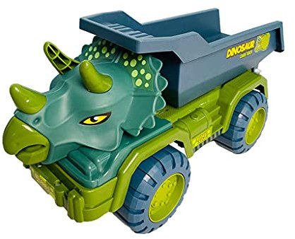 F Fityle Autos Spielzeug für 3 4 Jahre alte Kleinkinder Jungen und Mädchen Geschenk, Großer Transportwagen Zurückziehen Dinosaurier Autos Fahrzeuge Spielset - Muldenkipper B