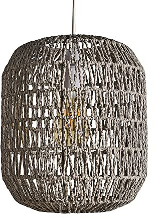 MiniSun | Modern Grey Woven Rope Ceiling Light Shade | Pendant Lights, Home Décor & Improvement Essential | 250cm Shade Width