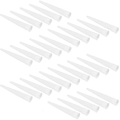 XHBTS 30 Silicone Nozzles Applicator Plastic Caulking Gun Extender Caulk Nozzle Tip Tool for Sausage Caulking Gun, Caulk Nozzles Applicator White