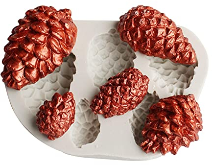 3D-Silikonform mit Tannenzapfen – 3D-Weihnachts-Kerzenform – DIY-Seifenform, Fondant-Form, Eiswürfelform für Schokolade, Süßigkeiten, Gummi, Kuchendekoration, Backen, Kerze, Seifenherstellung,