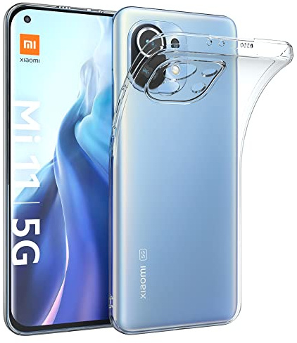 EAZY CASE Hülle kompatibel mit Xiaomi Mi 11 / Mi 11 5G Schutzhülle Silikon, Ultra dünn, Slimcover, Handyhülle, Silikonhülle, Backcover, Durchsichtig, Klar Transparent