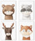 HappyArts® | Kinderzimmer Bilder A4 Poster 4er Set Deko Mädchen Junge Babyzimmer | Handgemalte Skandinavische Tiere Fuchs Reh Waldtiere OHNE RAHMEN