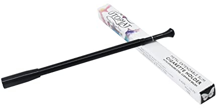 Flapper Zigarettenspitze Damen – Verlängerbar 23mm, Schwarz, Mit Naturfilter | Biologisch abbaubar, plastikfrei, inspiriert von Audrey Hepburn, für Halloween & Cosplay