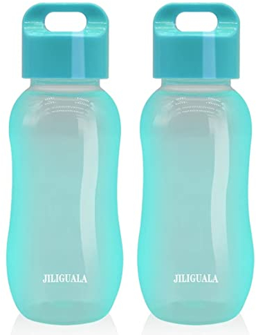 JILIGUALA Tazze da viaggio in plastica per caffè, acqua, bottiglia d'acqua sportiva per latte, caffè, tè, succo, dimensioni 350 ml, blu, confezione da 2