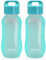 JILIGUALA Tazze da viaggio in plastica per caffè, acqua, bottiglia d'acqua sportiva per latte, caffè, tè, succo, dimensioni 350 ml, blu, confezione da 2