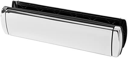 JCP 12 Inch Letter Box, Heavy Duty GreenteQ Sprung Letterbox - Chrome Polished, for UPVC Doors, Composite Doors, and Wood (40-80mm Thickness)