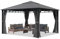 TOOLPORT Gazebo da giardino 4x4 m tetto hardtop in acciaio 4 teli laterali color grigio, profilo ca. 90x90 mm