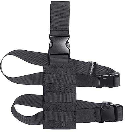 TRIWONDER Tactical Drop Leg Holster Pistols Thigh Holster Adjustable Molle Drop Leg Airsoft Pouch Magazine Pouch (Black)