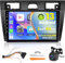 Android Autoradio für Ford Fiesta 2006-2011 mit kabellosem Carplay und Android Auto, DSP 36EQ/Mehrere UI-Themen/GPS WiFi - 9 Zoll Touchscreen + AHD Rückfahrkamera