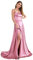 BABYONLINE D.R.E.S.S. Robe de Bal Longue Elégante en Satin Fendue Robe pour Mariage Invitée Femme Temoin Rose Foncé 38