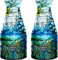 MODGY Erweiterbare Blumenvase, Kunststoff, dekorativ, modern, faltbar, bedruckte Vasen für Tafelaufsätze für Hochzeit, Esstisch, Heimdekoration, Wohnzimmer, Badezimmer, Iris-Landschaft, Louis C.