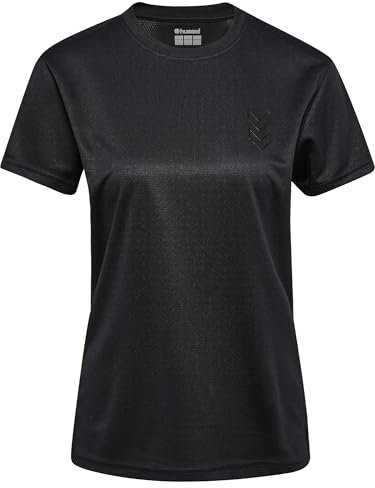 hummel Damen Hmlactive Pl Jersey S/S Woman T-Shirt, Schwarz, S EU