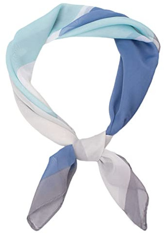 FAIRYGATE Blau Damen Schal Chiffon Kopftücher Halstuch Elegante Frauen Seidenschal Business Seidentuch Scarf Bandana Taschentuch Ansatz Handgelenk Verpackungs DA2811