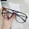 LTSRLL Piloten-Lesebrille for Damen und Herren, Retro-Lesebrille mit Blaulichtblockierung, Computerbrille gegen Überanstrengung der Augen (Color : Black, Size : +100)