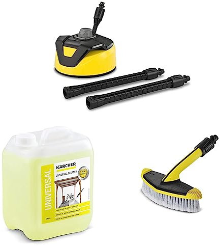 Kärcher T 5 Patio Cleaner, 5 L Canister Pressure Washer Detergent, and Soft Washing Brush - Universal Cleaner Accessories