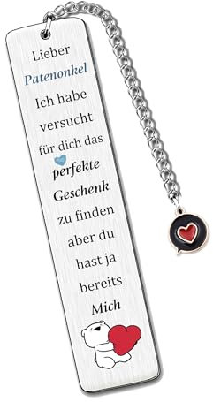 Patenonkel Lesezeichen Weihnachten Vatertag Geschenk Danke Geburtstagsgeschenk Ruhestand schätzen Familie Liebe Zitate Andenken Personalisiertes Erntedankfest Buchzubehör von Patenkind Patentochter
