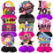 Qpout 9pcs 70er Jahre Party Dekorationen Tisch Tafelaufsätze Zurück zu 70er Jahre Waben Tafelaufsätze Disco Fever Musik Tischaufsätze 70er Jahre Vintage Hip Hop Nostalgische Party der 1970er Jahre