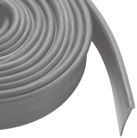 TINSKY Shower Door Bottom Seal Strip Replacement Shower Bottom Waterproof Door Rubber Sweep Trim Black Seal for Home Bathroom Shower, 108 Inch (Grey), YSM230