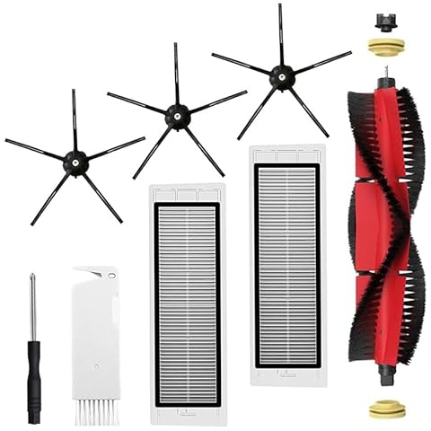INF Accessori di Ricambio per Xiaomi Roborock S5 Max/S6 Pure/S6 MAXV/S50/S51/S55/S5/S60/S65/S6, Spazzola Principale/Spazzola Laterale/Filtro HEPA/Strumento di Pulizia/cacciavite