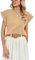 Famulily Women's Vests Cap Sleeve Tank Tops Crew Neck T Shirts Loose Fitted Summer Sleeveless Tops (S, Beige)