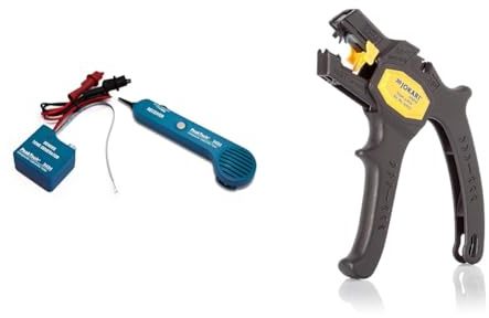 PeakTech 3434 – Leitungssucher für Leitungen und Telefonkabel mit Durchgangsprüfer und Tonsignal & JOKARI 20050 Abisolierzange Super 4 plus, Schwarz, 1 Stück