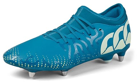 Canterbury Adult Unisex Speed Infinite Team Soft Ground Rugby Boots | Lightweight Design | Breathable | Grip Texture Soft Ground Rugby Boots, Lagoon/Sunny Lime/Spray, 10