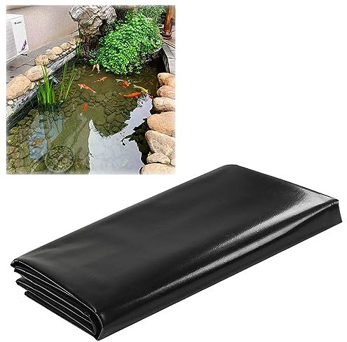 Teichfolie aus Gummi, 3,5 x 6 m, 3 x 10 m, 4 x 4 m, 5 x 8 m, 8 x 12 m, Schwarze Teichfolie, Garten-Pool-Membranfolie für Wassergärten, Koiteiche, Bachbrunnen, Stich- und reißfest (Größe: 4 x 15 m (1