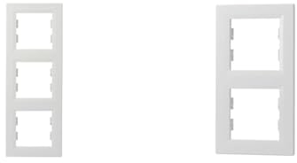 Schneider Electric Asfora EPH5810321D 3-Fach Rahmen für Steckose und Schalter, Vertikal, weiß & Asfora EPH5810221D 2-Fach Rahmen für Schalter und Steckdose, Vertikal, weiß
