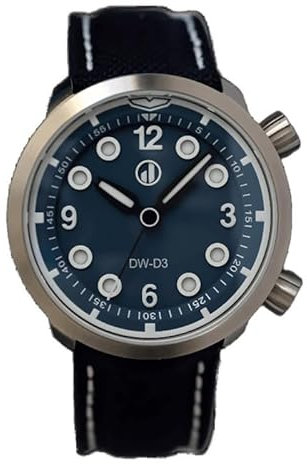 Duzu Watches DW-D3 AUSTRALIS Stahl Automatik Blau Leder Saphir Herrenuhr, Weiß