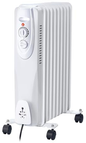 Radiador de aceite, 9 elementos, 2000W. Blanco