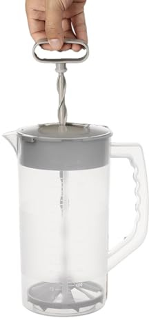 Leak-Proof Mixing Pitcher with Adjustable Plunger - 2000ml Clear Drink Dispenser for Water, Juice, Tea and Powdered Milk